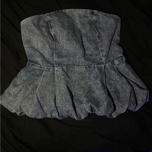 Denim Strapless Women's Top